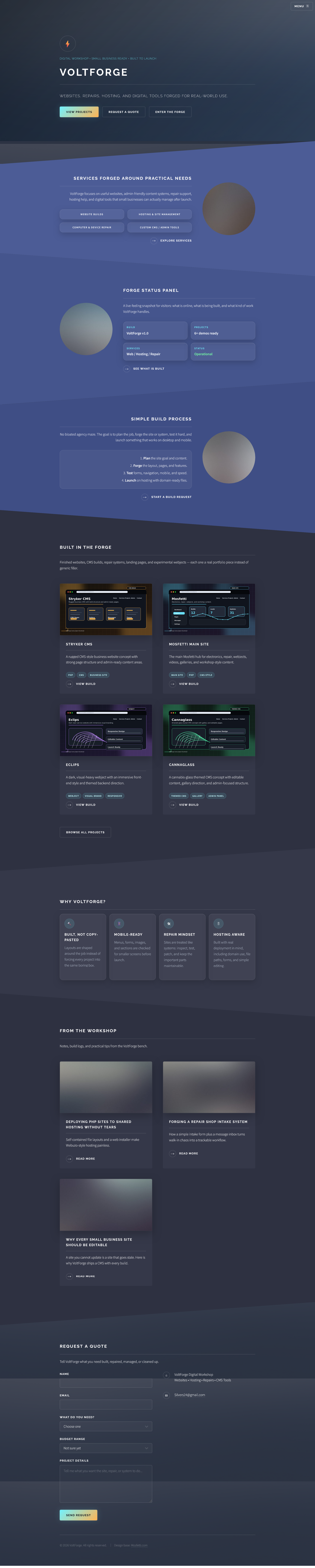 VolteForge CMS preview